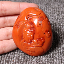 Dialect 8678 yuan boutique special Baoshan south red agate ice drift Guanyin pendant handle men's and women's T