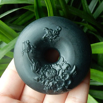 Dialect Hetian Jade only 200 yuan original brand collection grade black jade butterfly love flower blessing pendant put the pieces burst loss h