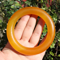 Dialect boutique special giant leak Yellow Agate years traces thick paste retro round bar lady atmospheric bracelet T