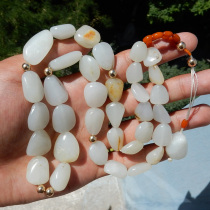 Dialect Hetian Jade value original brand High oil delicate quaint white jade seed material full repair necklace f