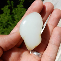 Dialect Hetian Jade Collectible new hot fine Yulong River seed raw stone gold sebum white delicate play material f