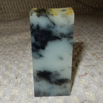 Dialect Hetian Jade collectible fine features black and white clear blue and white ink Danqing artistic conception Brand promotion f