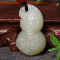 Dialect and Tian Jade special offer only 120 yuan Qinghai Qingbai Jade characteristic Fu Shou Ruyi gourd pendant pendant h