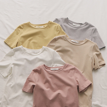 2021 free mail ~ very like fit version ~ Joker net version solid color round neck cotton short sleeve t-shirt