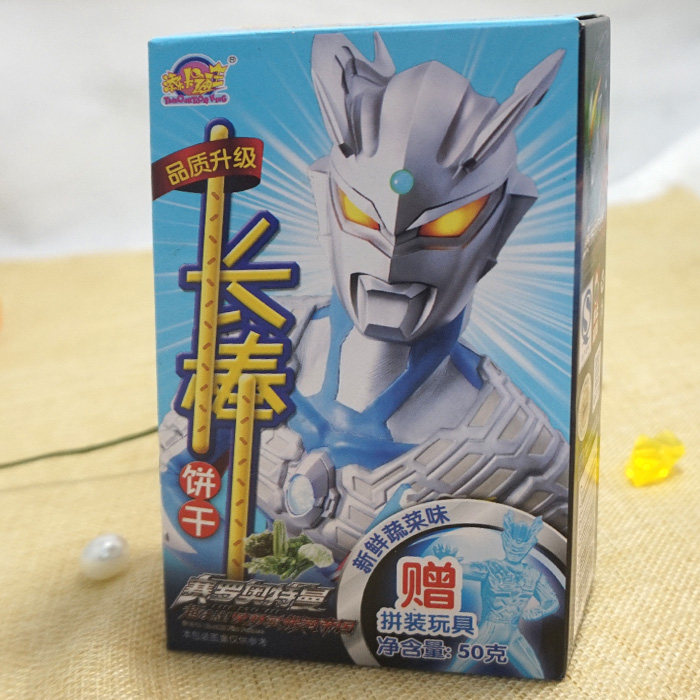 添乐卡通王奥特曼长棒饼干50gx1盒儿童手指饼干休闲办公零食食品