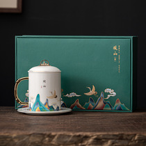 Xuge Dongsheng) Guofeng Zen Sera White Ceramic Master Tea Cup Mark Cup Tea Office National Tide Companion Gift