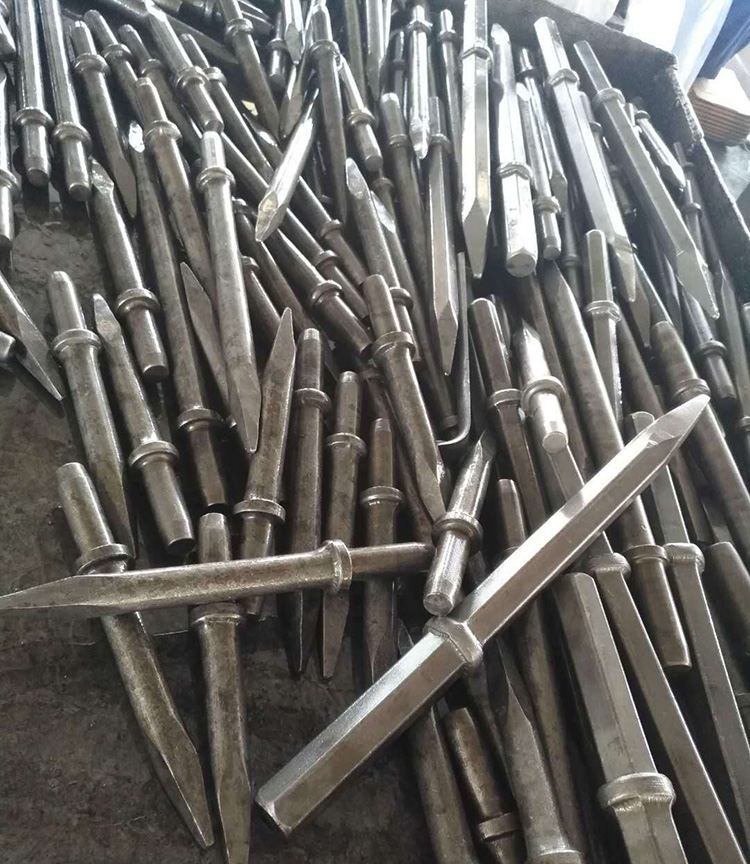 g10风镐钎子尖头扁头铁钎子风杆头凿子风镐头破桩气镐钎风镐钎子