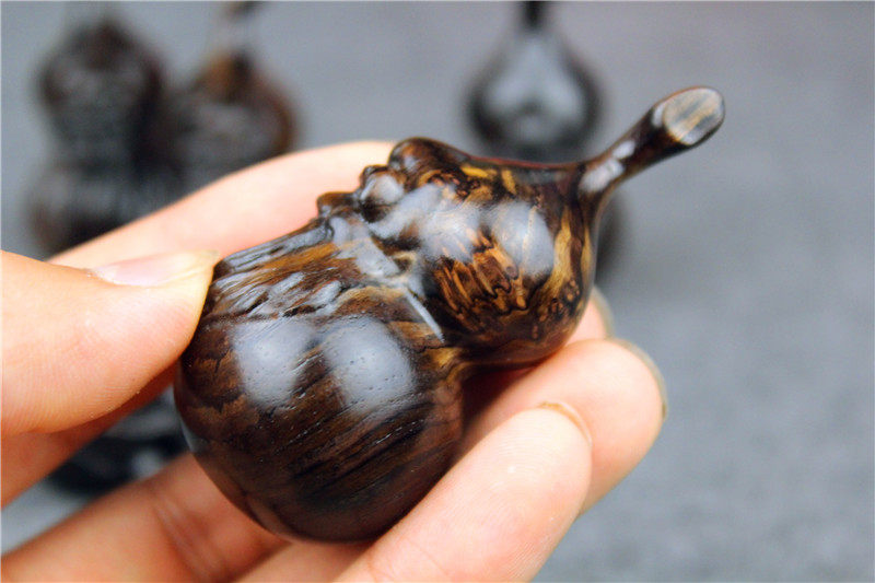 大量批发紫光檀乌木红檀木料制作【老寿星葫芦】挂件手把件木料