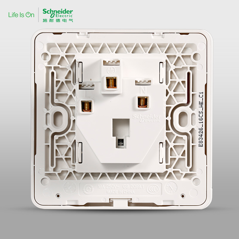 施耐德电气 三孔插座空调电源墙壁开关插座面板16A 绎尚镜瓷白产品展示图2