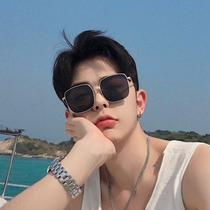 Mens Driving Driving Polarized Sun Glasses Female Tide Han Edition Retro Big Face Box Seaside Holiday Nearsightedness Sunglasses