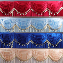 Wedding Dress Mantle Mantle Head Stage Hotel Water Polo Big Red Decorative Stairway Armrest Arranged Wedding Wave Beads blinds