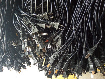 Pure copper new power line two plugs 2*1 0 square meters II plug-core power cord with plug two holes