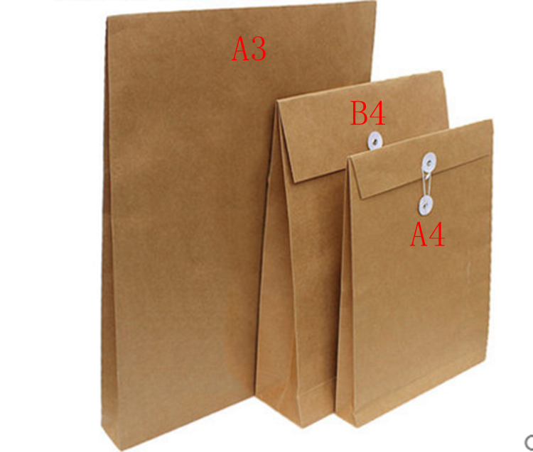 a3档案袋5厘米资料袋特大号a3纸袋5cm双牛图纸袋空白牛皮纸文件袋_不