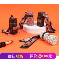 Creative Girls Bag Wrap Fashion Silk Scarf Old Flower Mini Bucket Bag Mouth Red Key Button Zero Wallet Containing Bag