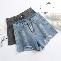 Hyuna with woolen denim shorts women Summer 2020 new Korean version loose thin a-shaped wide-legged chic hot pants