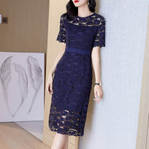 Big code Womens dress 2022 The new mother temperament name Yuanyu Lianlian dress high-end dress High and noble cover 40 years old