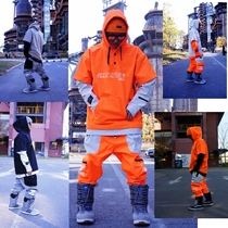 2122SxxxMCube 3rd quarter Veneer Ski waterproof hooded sweatshirt male and female ski suit crotch ski pants