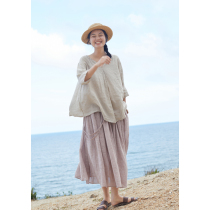 No Good to see City 35S Rain dew Hemp Original Hemp Color Loose Short Sleeve Hooded Cardigan (The Heart of the Heart is Good)