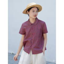 No good see British imported Liberty printed long-sleeved cotton short sleeve shirt (small)