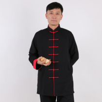 Spot Black Elastic Cotton Hemp Sword Lon Original Design Tai Chi Clothing Males High-end Practice Performance Competition Suit