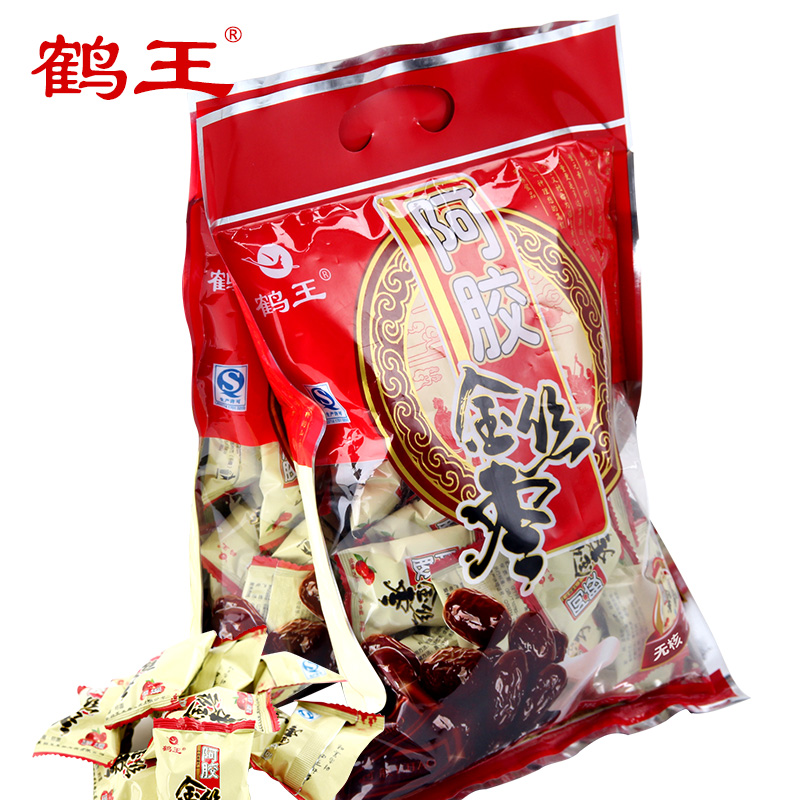 【买2套送60g阿胶糕】阿胶枣鹤王即食阿胶枣400g*2袋 乐陵金丝枣产品展示图3