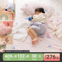 Love Piggy Page Double Gauze Three-Four Piece Kit Class A Bed quilt cover Peach Powder