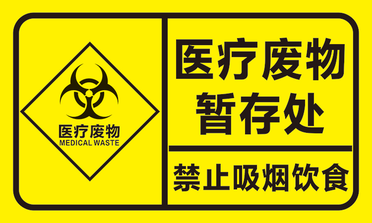 医疗废物暂存间禁止饮食吸烟垃圾分类标贴垃圾桶贴纸标志标识牌