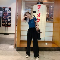 Pumpkin Valley Ghost Horse cool pants ~ black thin loose loose wide leg slim female casual mop pants summer thin K575