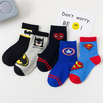 Spider-Man Boys Socks Elementary School Kids Spring Autumn Kids Summer Childrens Socks Midbarrel Boy Pure Cotton CUHK Boy Babies Thin