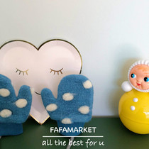 Super cute ~ fafamarket Korean imported childrens gloves soft and warm skin-friendly two colors optional