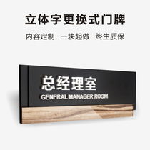 Three-dimensional word Department door plate customization can replace pull-out office door sign creative acrylic sign