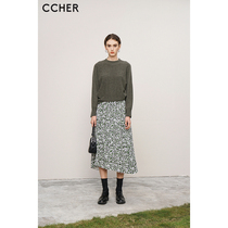 Spot-CCHER West West and wide sleeve stitching knit sweater floral cashmere autumn and winter new womens XZRB2832