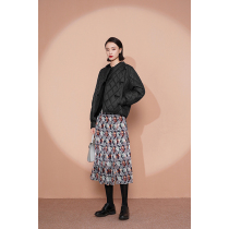 Spot-CCHER West and cross placket quilted cotton coat Crow horn button down fabric autumn and winter womens XWSB2419