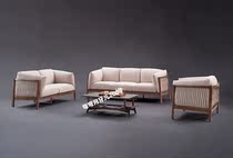 Sinfonia solid wood sofa Black walnut Nordic furniture Fabric sofa creative design