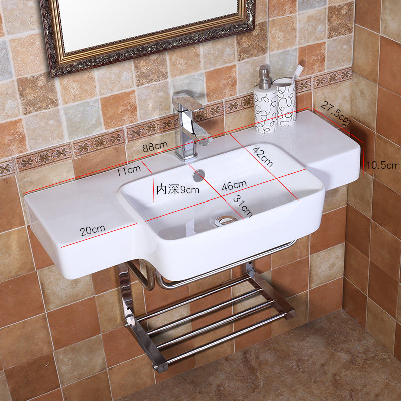 Buy Wallmounted vanity sink one basin wash basin bathroom simple