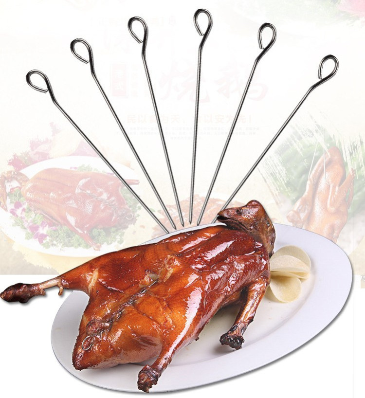5元10根 加粗不锈钢鹅尾针 烧烤针烤鸭炉配件鸭尾