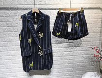 2575 Brand Tail Womens Dress Thickened Cotton Hemp Set Sleeveless Pinch Shorts