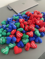 Humanmade Love Japanese hand - knit peach keychain mobile phone hanging package accessories