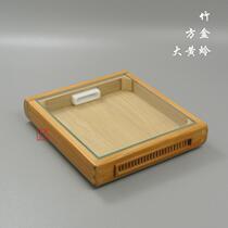 Rhubarb sandfly box Generous box Old bamboo material tenon and mortise structure glass panel Cost-effective insect box