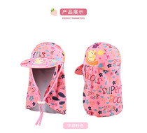 Foreign trade childrens beach sunscreen hat neck protection hat beach play anti-UV devil hat sun hat