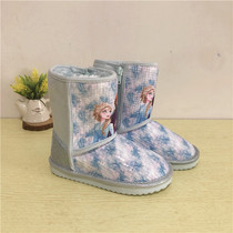 Foreign trade export girls cartoon childrens snow boots winter cotton boots thickened and hairy non-slip girls short boots ice and snow