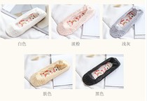 19 New summer breathable lace boat socks women non-slip silicone pure cotton invisible socks womens socks spring and summer shallow mouth