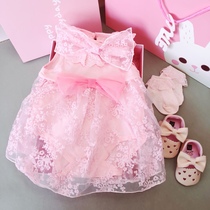 Baby newborn gift box princess dress summer baby white dress little girl Full Moon 100 days old dress