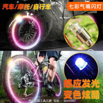 Ghost Fire Motorcycle Gas Nipple Lamp Bike Tire Lights Retrofit Seven Colorful Lights Burst Fire wheel electric car valve lights