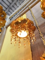 38 cm GOLD LOTUS FLYING SKY COVER Cover Umbrella Lid With Led Light Buddha Hall Monastery For Buddha Decoration Custom Hanging