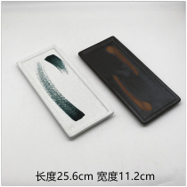 Day Style Ceramic Cutlery Sushi Pan Creative Ceramic Personality Cutlery Japanese Cuisine Strip Pan Day Style Grilled Platter