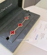 SUSANNA Italian Milan counter live purchase vca red four-leaf clover bracelet with four flowers and five corn marrows