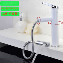 All Copper Basin drawing faucet hot and cold rotating toilet basin washbasin black and white paint