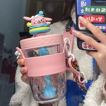 cocomango straw cup high face value net red student child adult summer kettle with shoulder strap girl maternal