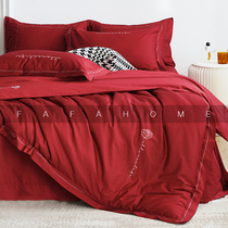 FAFAHOME wedding bedding wedding four-piece set of 60 100 red embroidered cotton satin bedding